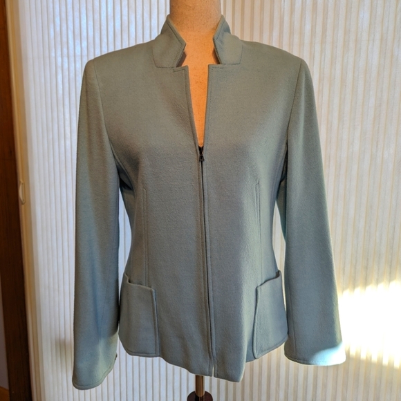 Vintage Women’s Light Blue Wool/Angora Coat Carlisle Size 8 Zip Front - Picture 1 of 16